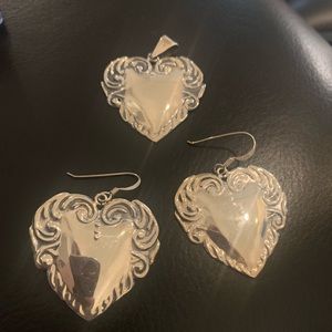 Sterling Silver Heart Set
